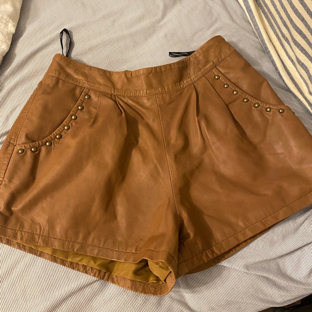 Ladakh brown leather shorts! Never been worn!